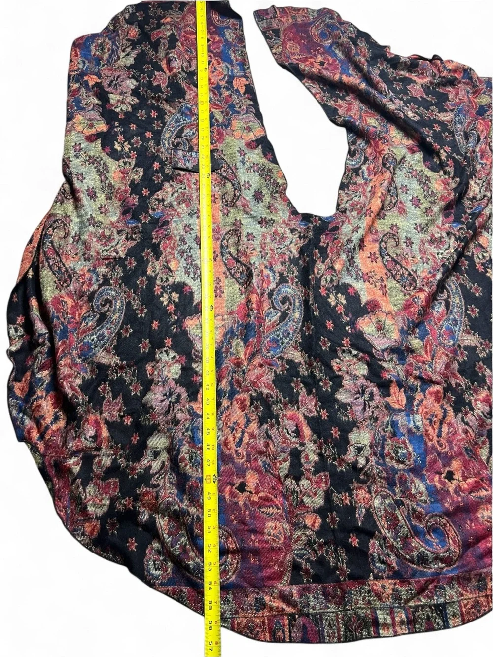100% Cashmere Paisley Witchy Shawl Cape Wrap